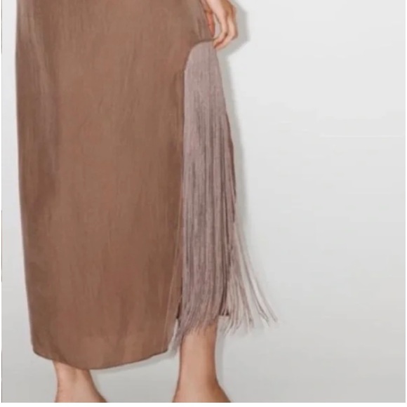 ZARA LIMITED EDITION FRINGED SARONG STYLE DRESS - Picture 10 of 10